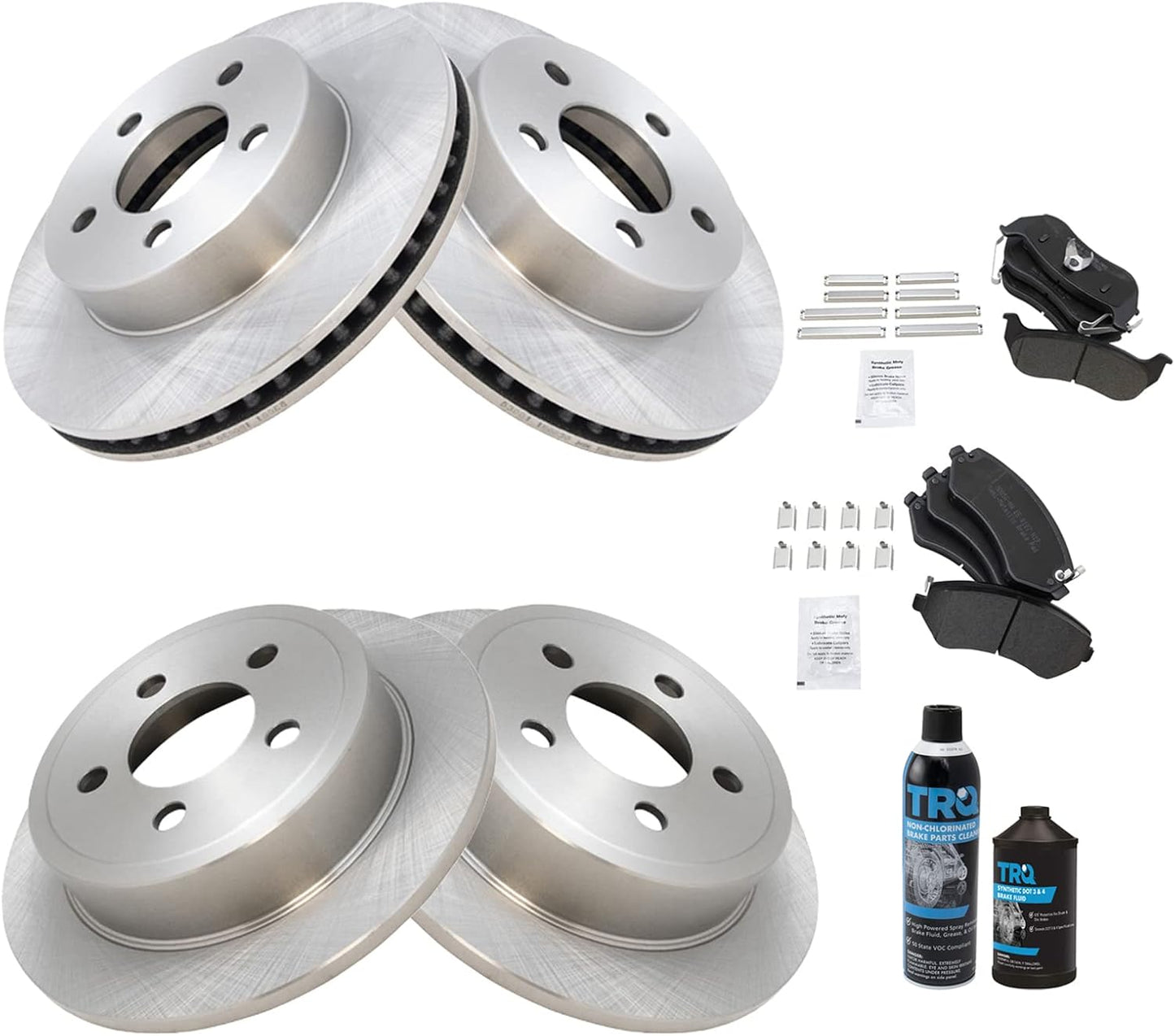 TRQ Brake Pad & Rotor Kit for 2003-2007 Jeep Liberty - Premium Quality