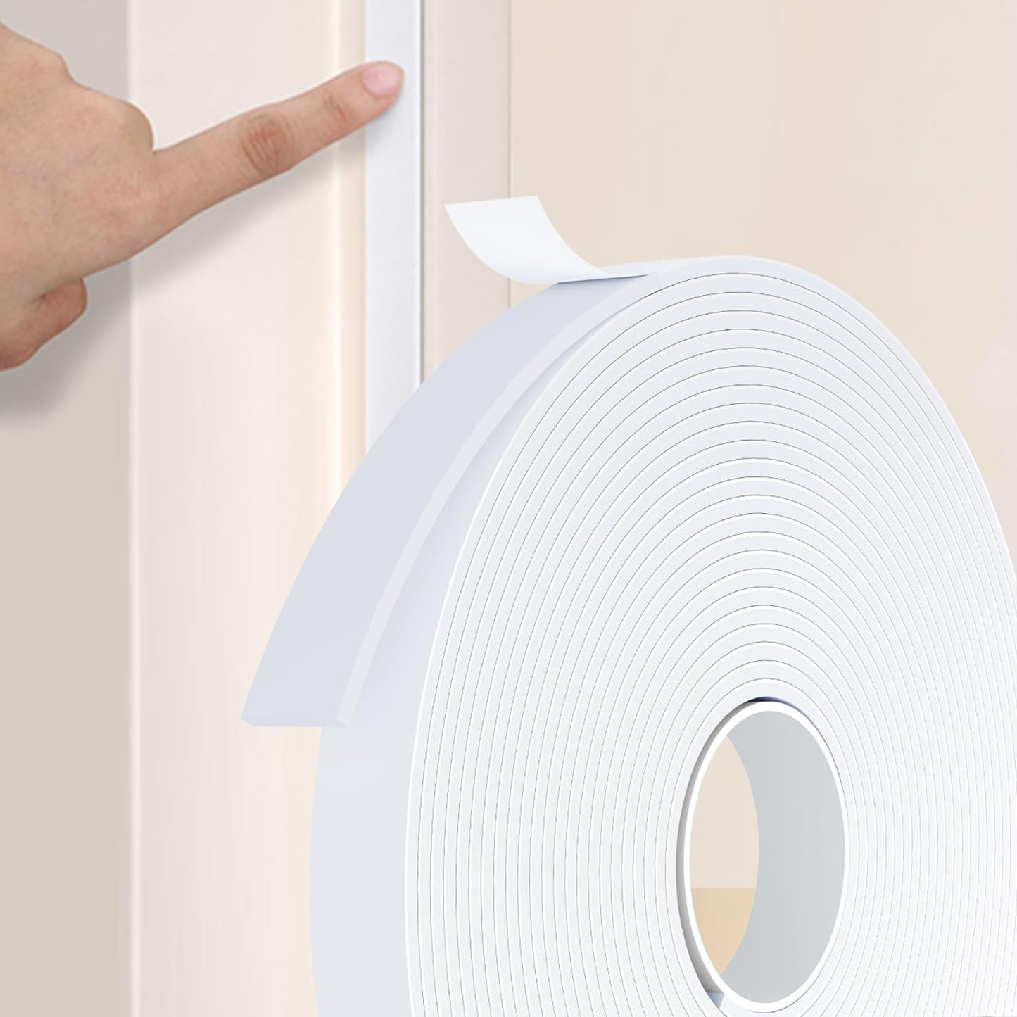 White Weather Stripping Foam Tape | High Density Seal | 33' L | KAIYUER