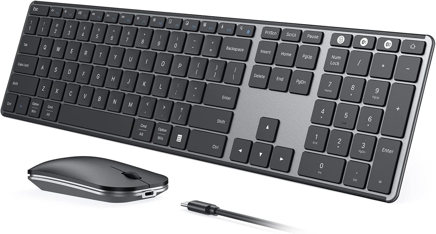 seenda Wireless Keyboard & Mouse Combo - Multi-Device Rechargeable