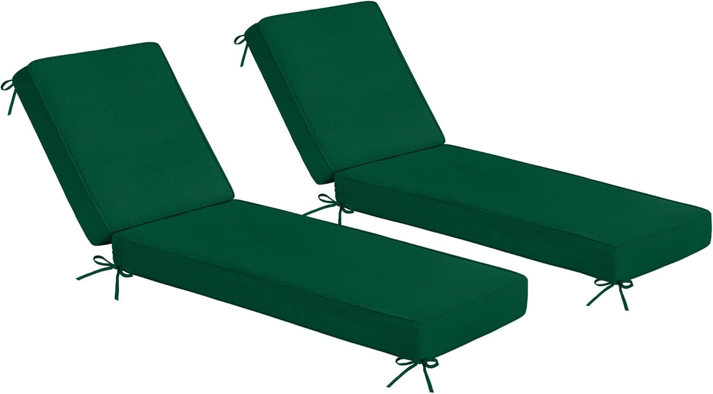 Sundale Outdoor Chaise Lounge Cushion Set of 2 for Comfort