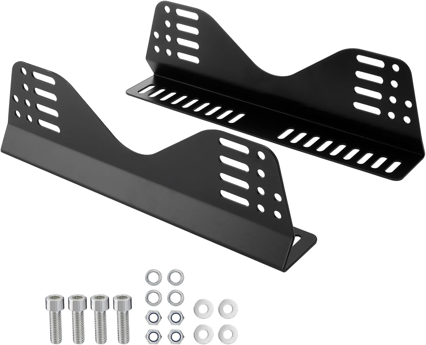 Universal Racing Seat Bracket for Bucket Race Seats - Black Set
