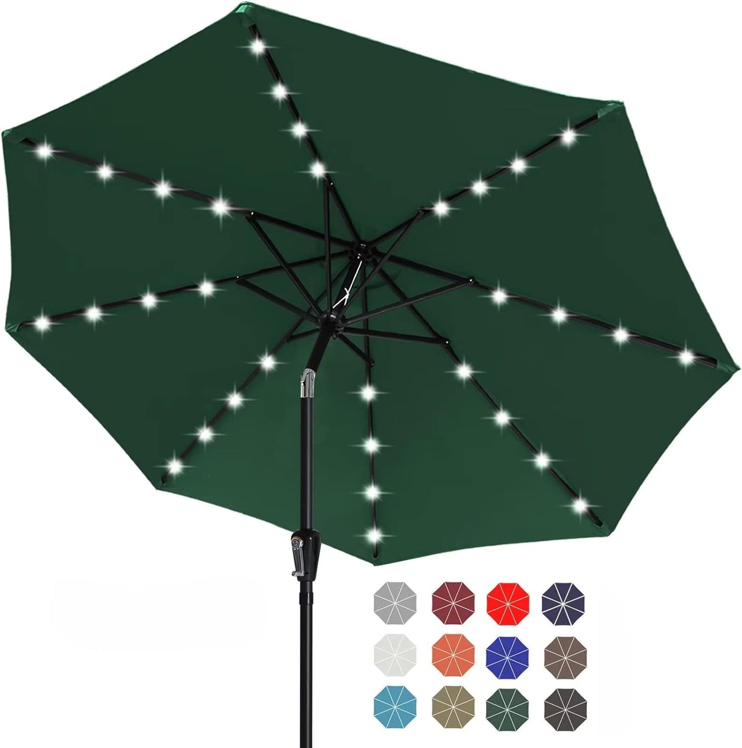 Durable Solar Led Patio Umbrellas with 32LED Lights 9FT