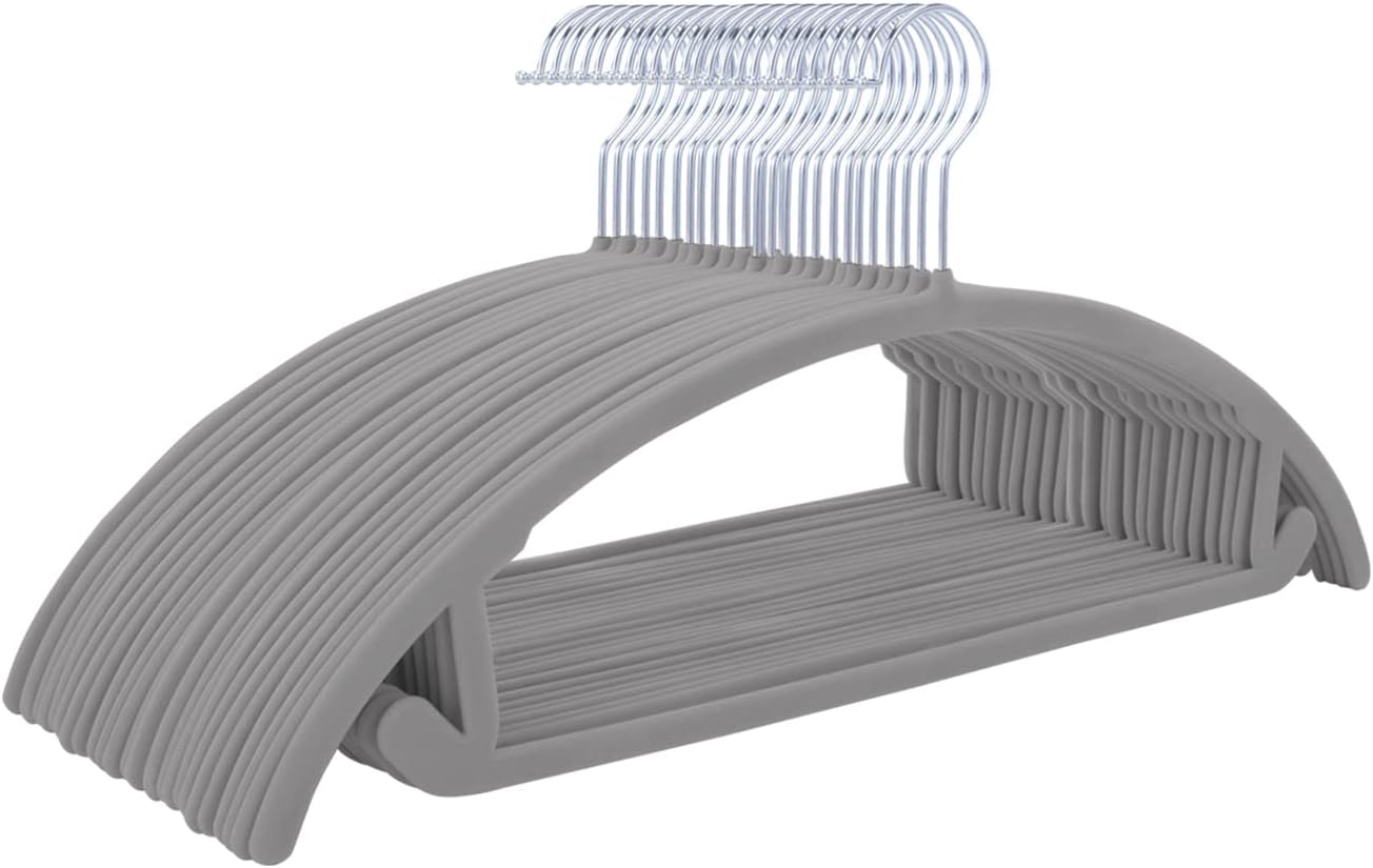 MIZGI Premium Velvet Hangers 50 Pack for Heavy Duty Clothes