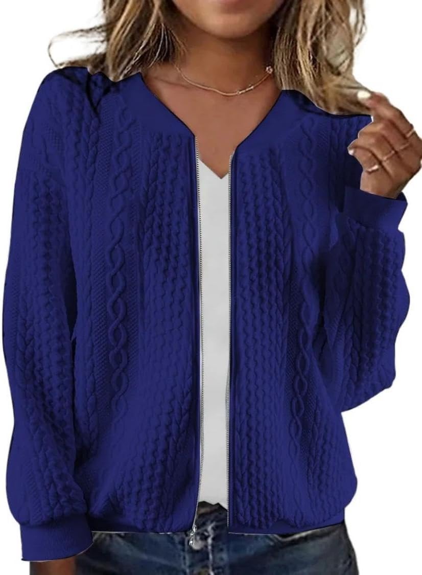 Women's Zip Up Cardigan Sweater for Cozy Autumn Style