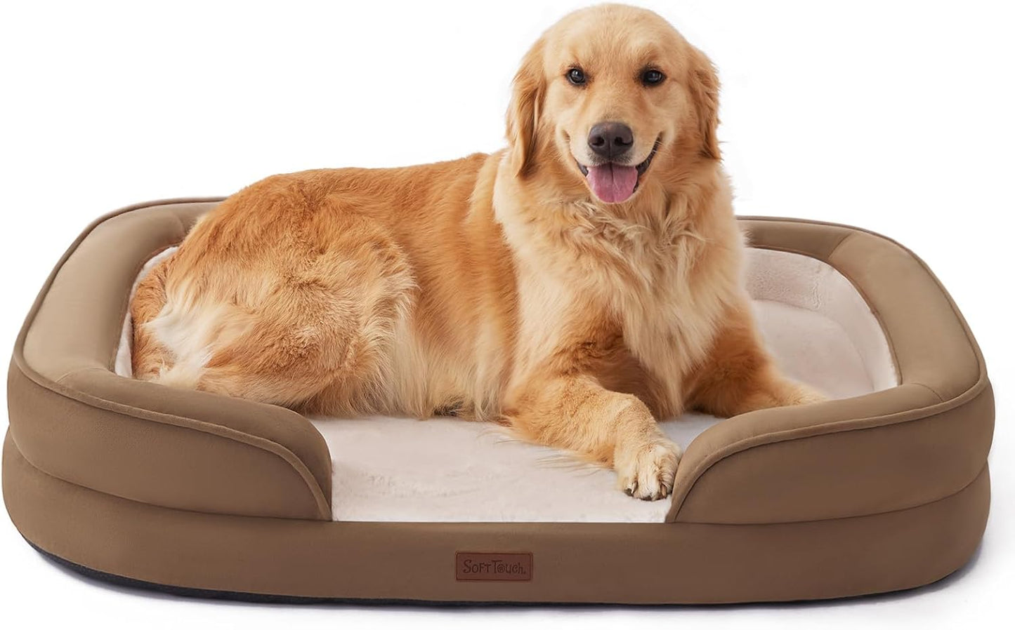 Soft Touch Orthopedic XL Dog Bed for Large Dogs with Faux Fur