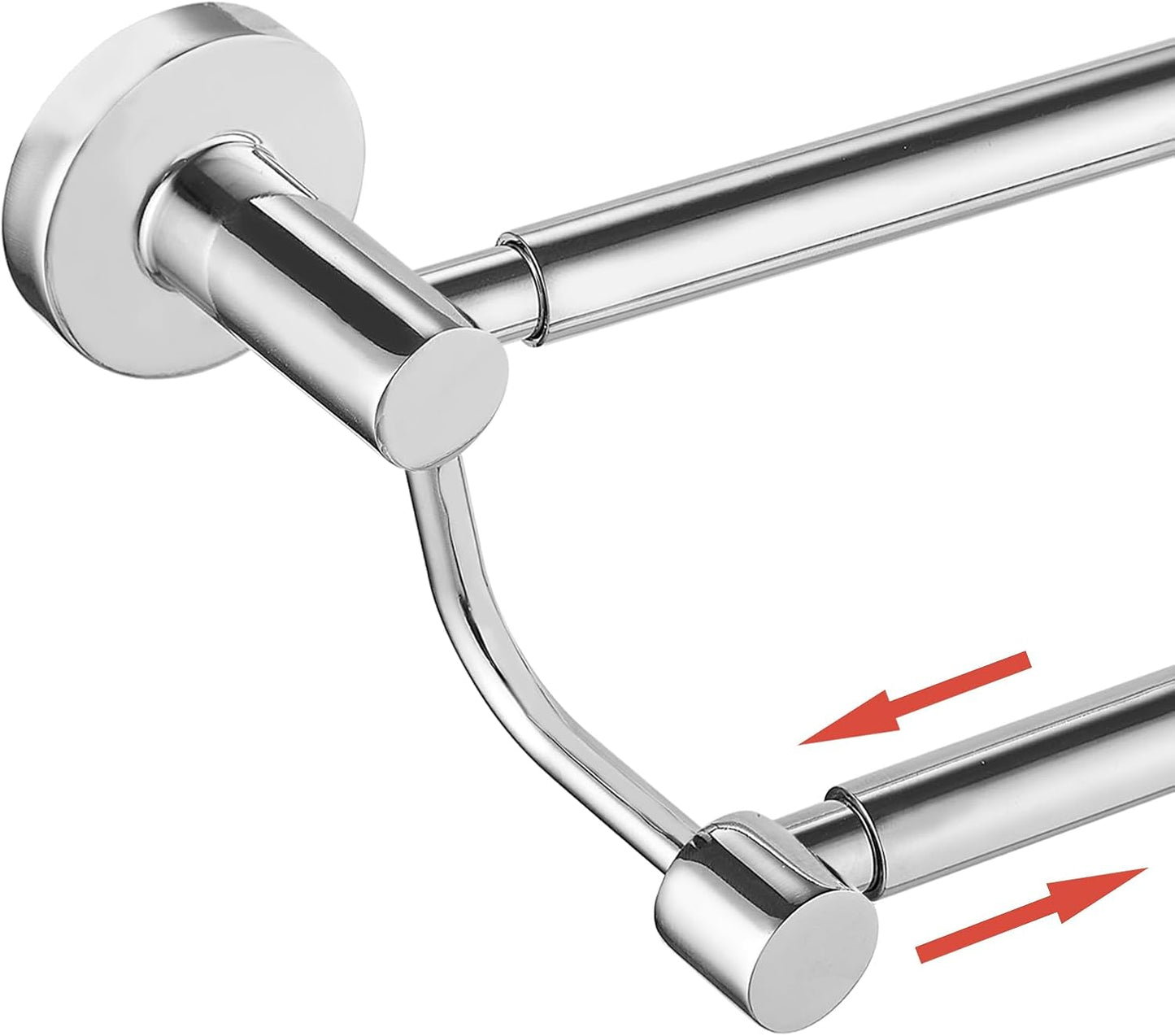 BESy Adjustable Double Bath Towel Bar for Modern Bathrooms
