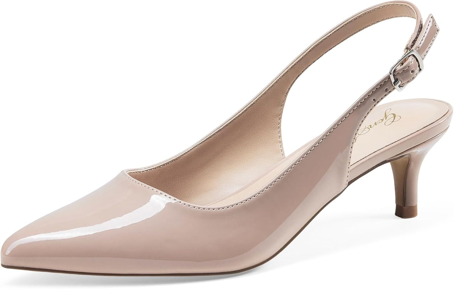 GENSHUO Low Kitten Heels Women's Slingback Dressy Pumps Review