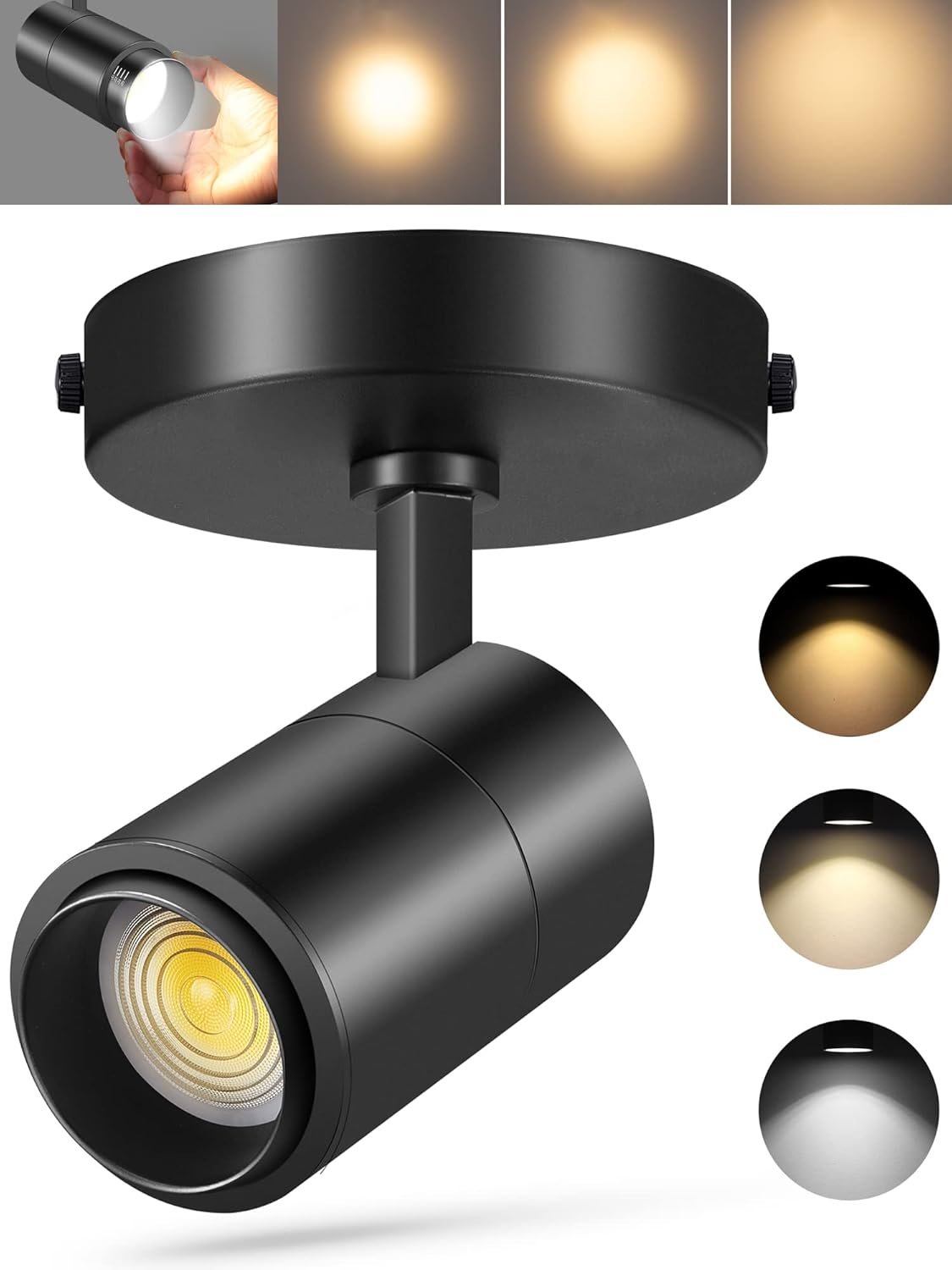 VANoopee 3-Color Zoomable LED Ceiling Spotlight for Home Use