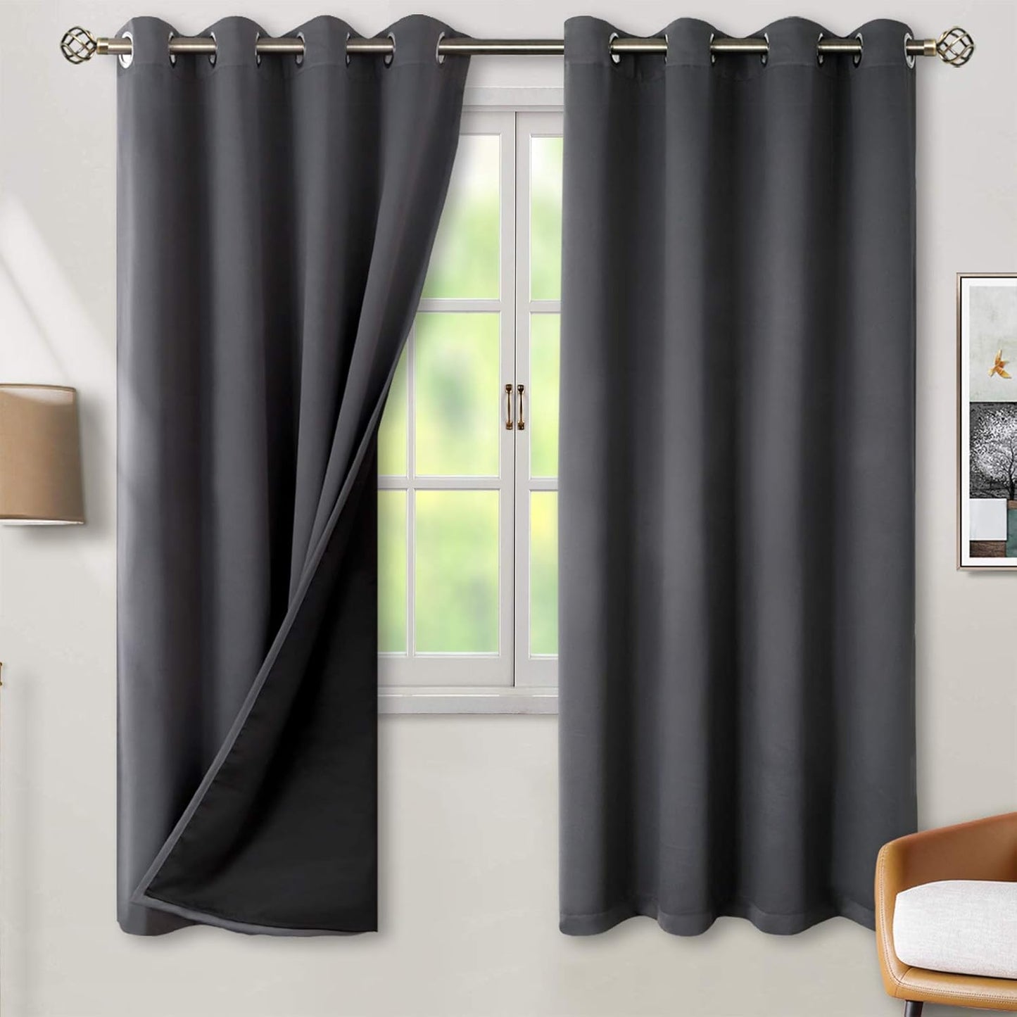 BGment Thermal Insulated Blackout Curtains for Bedroom 52x72