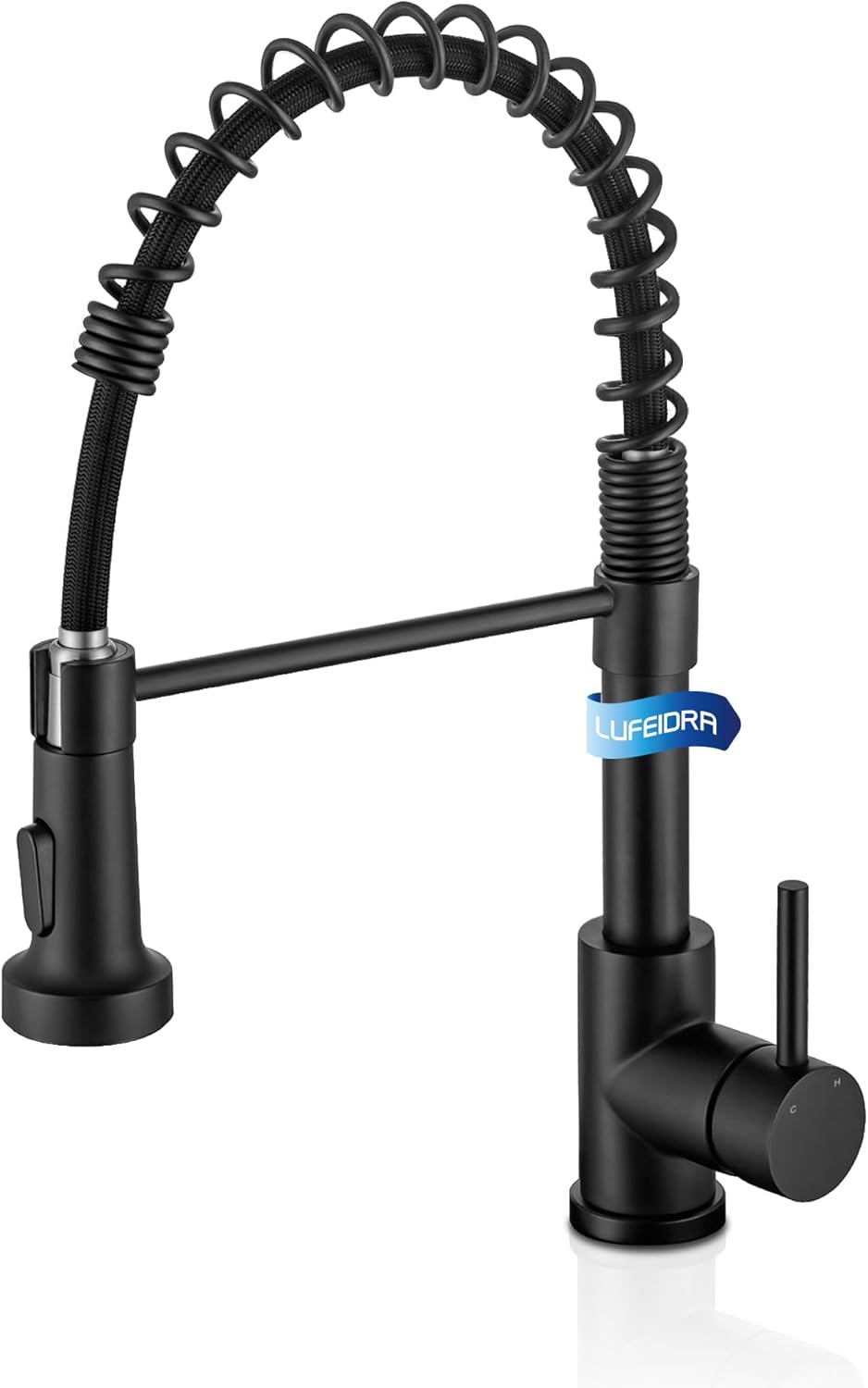 Lufeidra Black Kitchen Faucet with Pull Down Sprayer Design