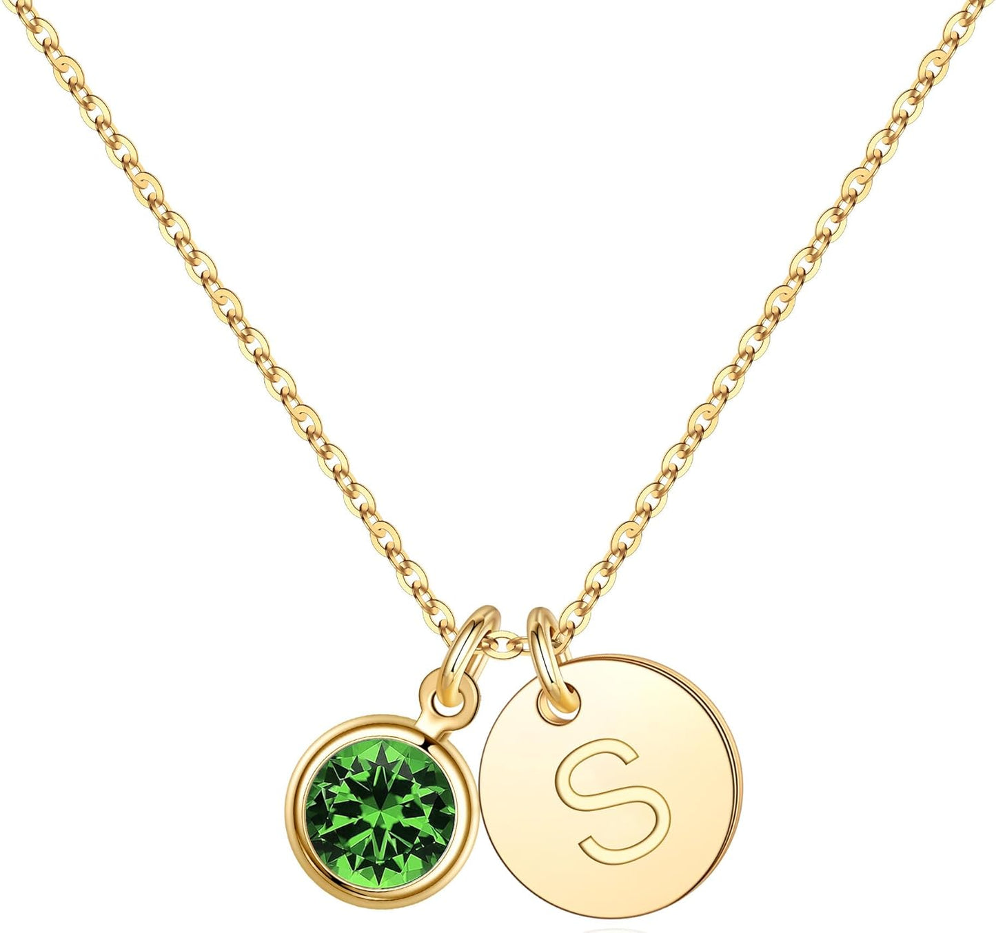 Initial Birthstone Necklace for Women - Personalized Jewelry Gift