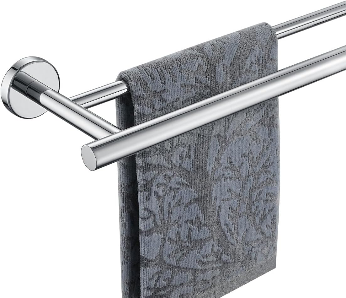 JQK Double Bath Towel Bar - 33 Inch Stainless Steel Rack