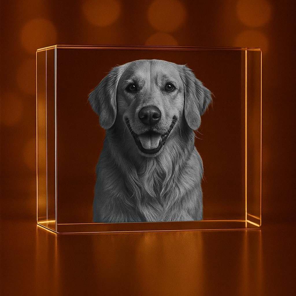 Personalized Pet 3D Engraved Crystal Keepsake for Pet Lovers