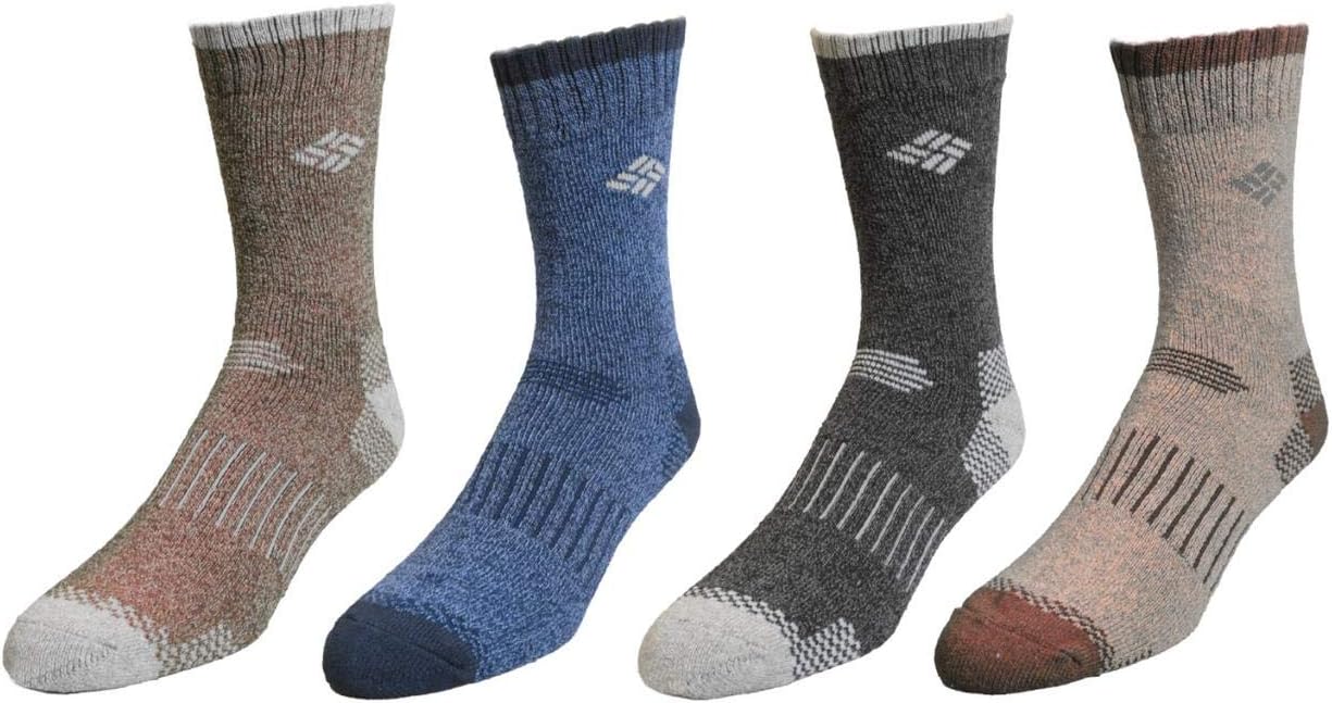 Columbia Men's Moisture Control Crew Socks x4