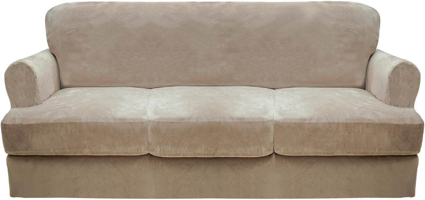 CUCRAF T Cushion Sofa Cover - Soft Velvet Slipcovers for Comfort