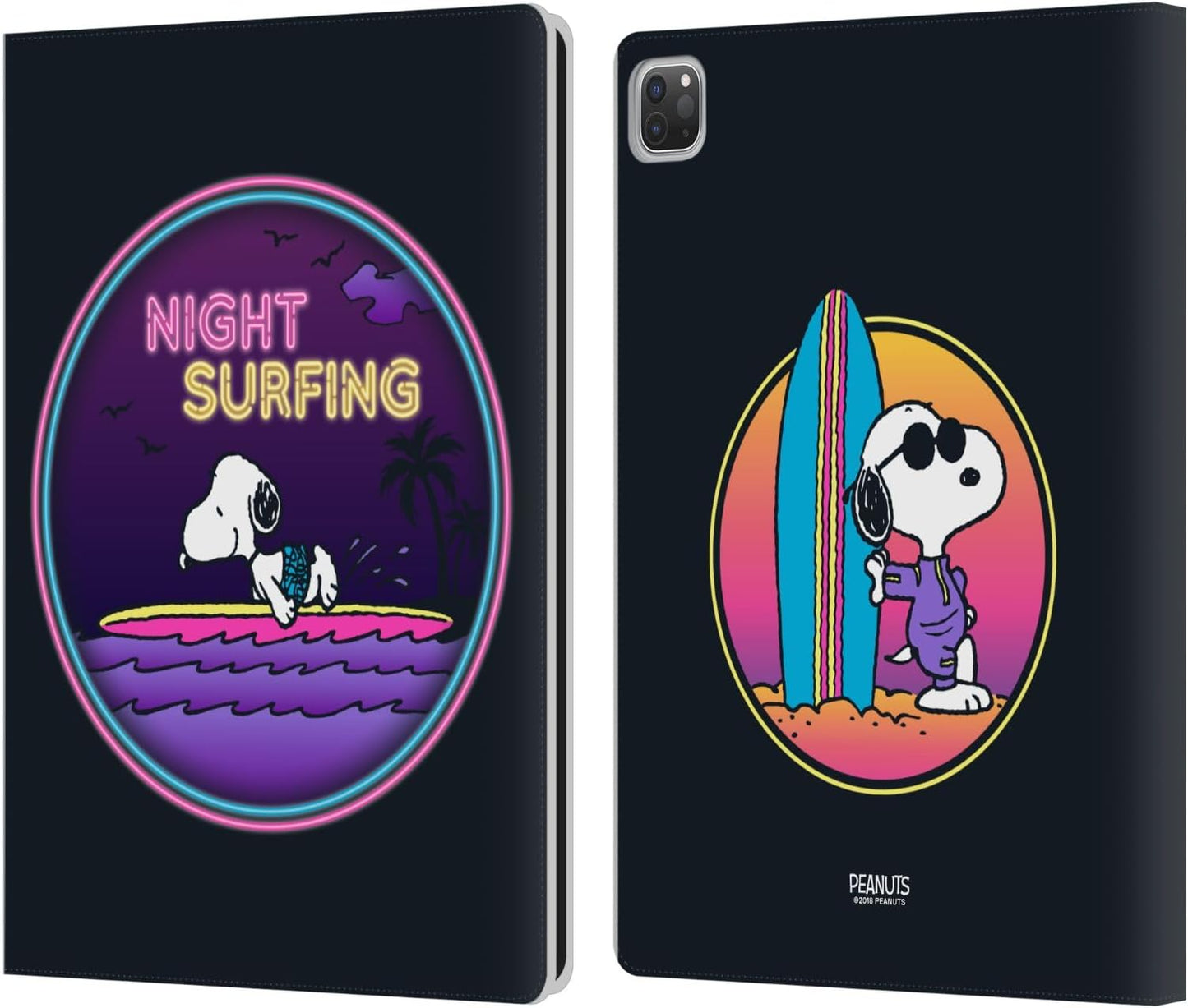 Peanuts Night Surfer Snoopy Aloha Disco Leather Wallet Case