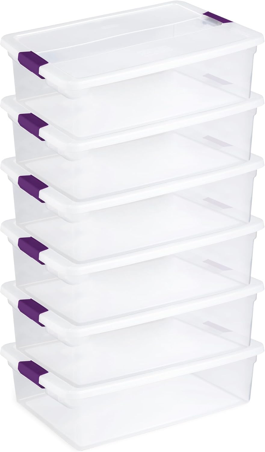 Sterilite 6-Pack 32 Quart ClearView Latch Box for Home Storage