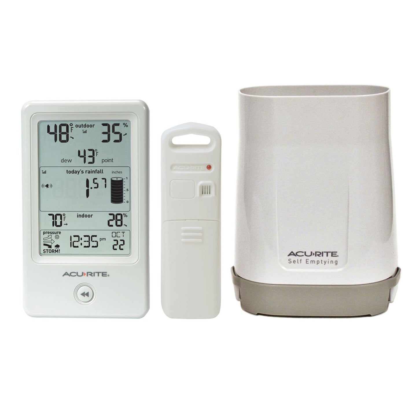 AcuRite 01089M Rain Gauge with Thermometer & Humidity Sensor