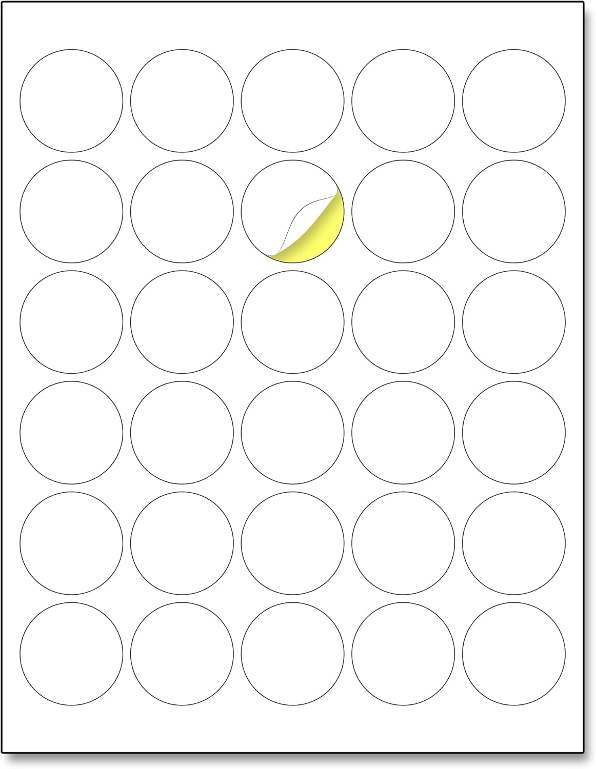 1.5in Round Matte White Sticker Labels for Easy Printing