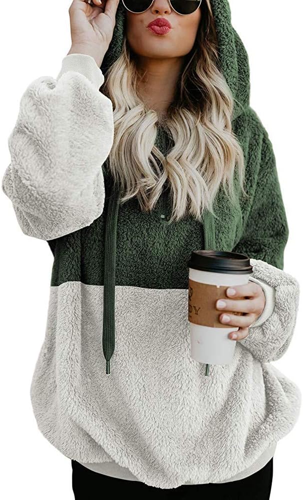Women Casual Double Fuzzy Sweatshirt for Cozy Fall Days