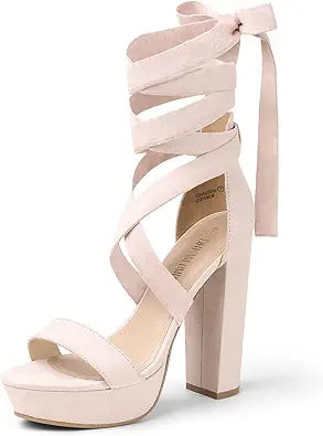 DREAM PAIRS High Heels Chunky Block Platform Strappy Sandals