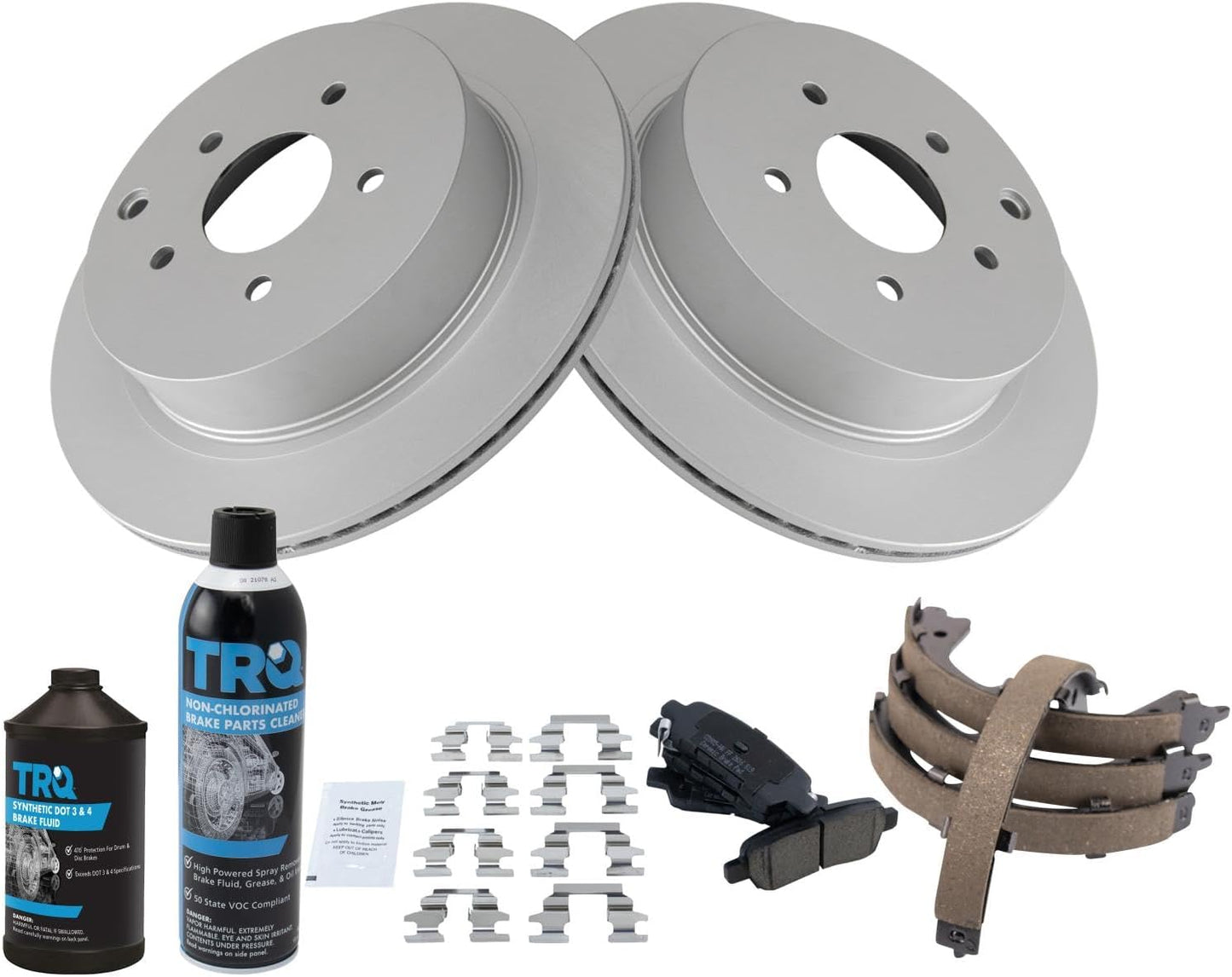 TRQ Rear Brake Pad & Rotor Kit for 2006-2019 INFINITI Vehicles