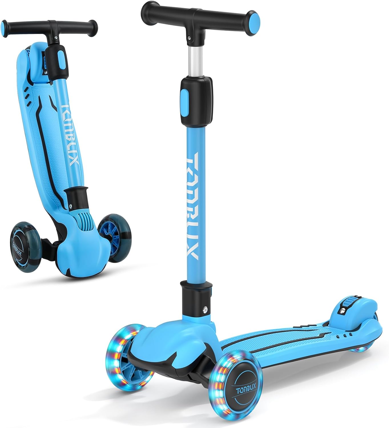 TONBUX Kids Light-Up Scooter - Adjustable & Safe