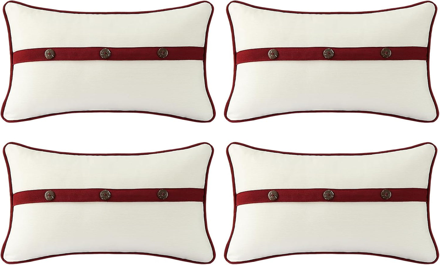 Outdoor Sunbrella Decorative Pillows with Triple Coconut Buttons