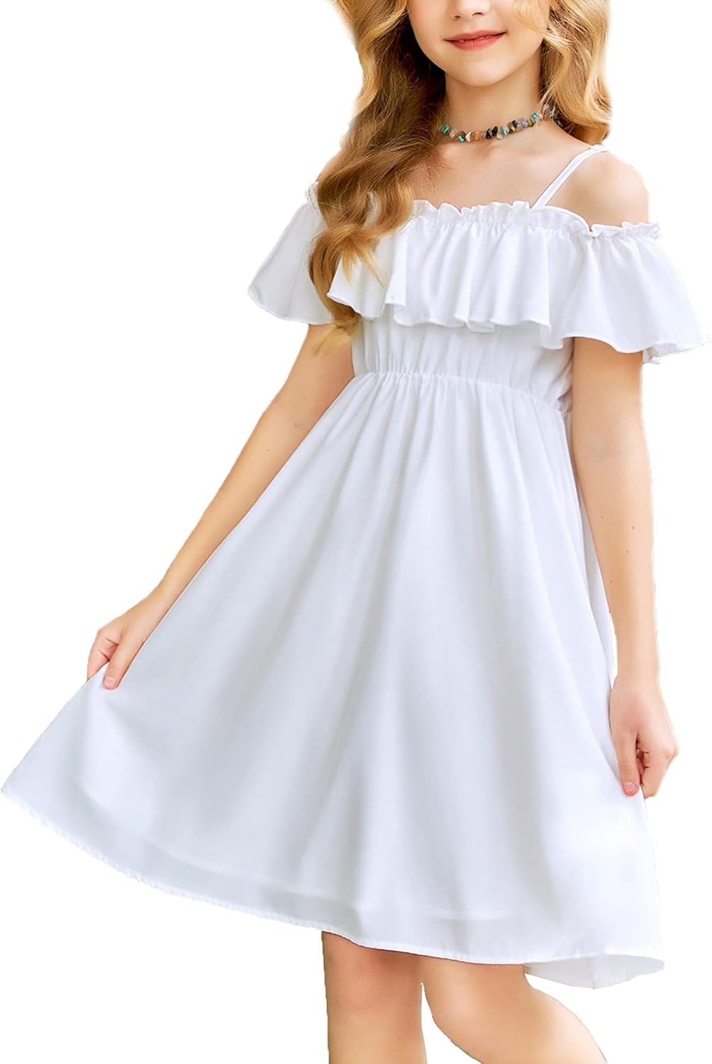 Arshiner Girls Summer Floral Ruffle Sundress for Casual Fun