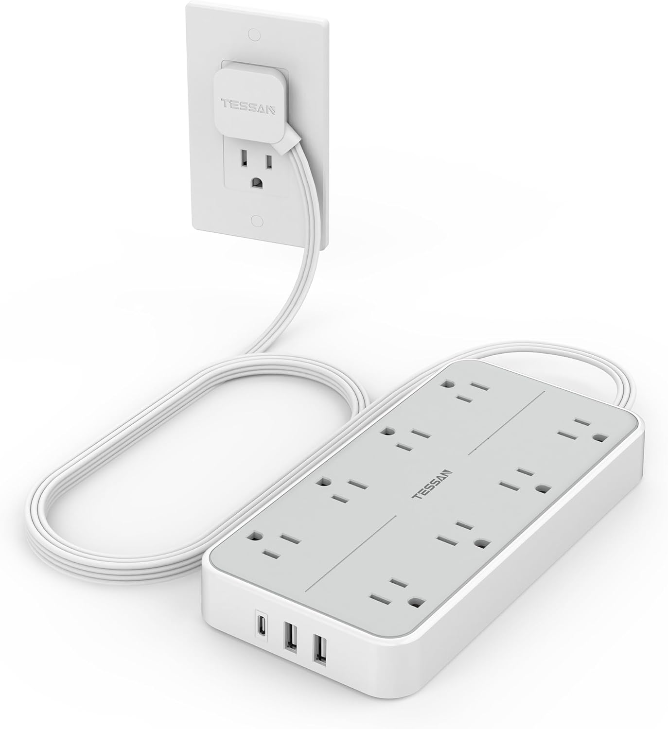 TESSAN Surge Protector: 8 Outlets, 3 USB, 1080 Joules - Ultimate Power Solution!