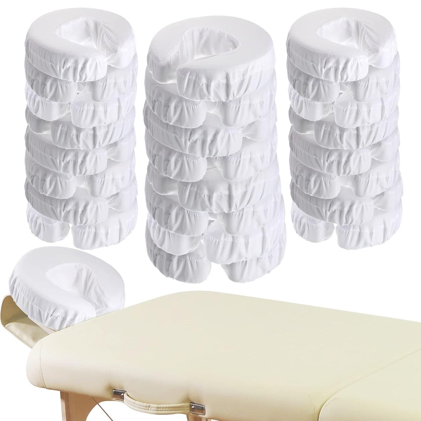 24 Pcs Face Cradle Covers for Massage Table - Soft & Reusable