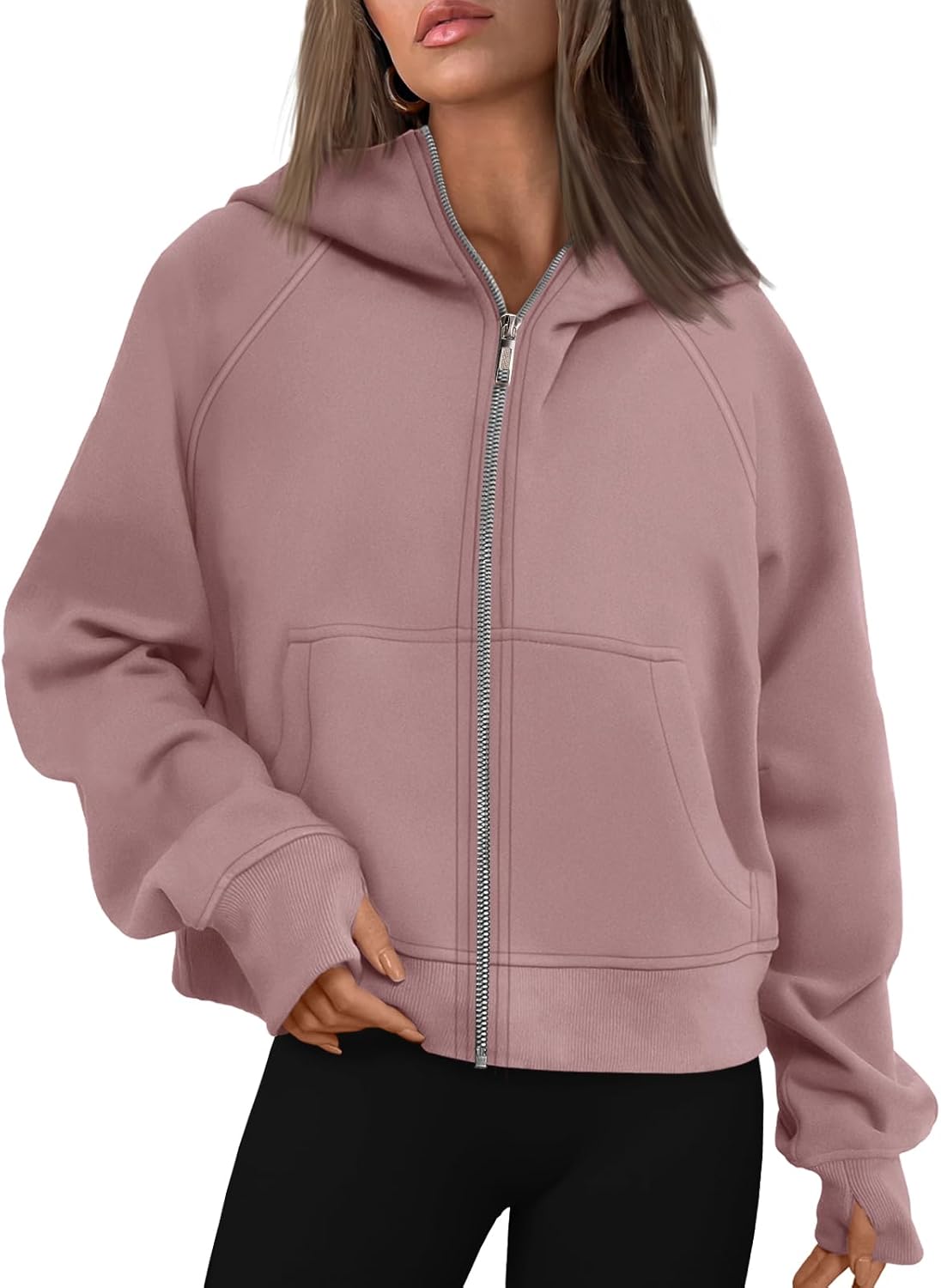 AUTOMET Womens Zip Up Hoodies Fleece Jackets for Fall Fashion