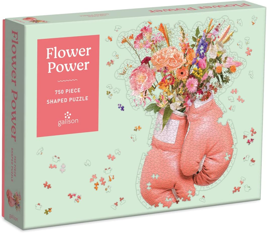 Galison Flower Power Boxing Gloves Puzzle - Fun & Challenging 750 pcs!