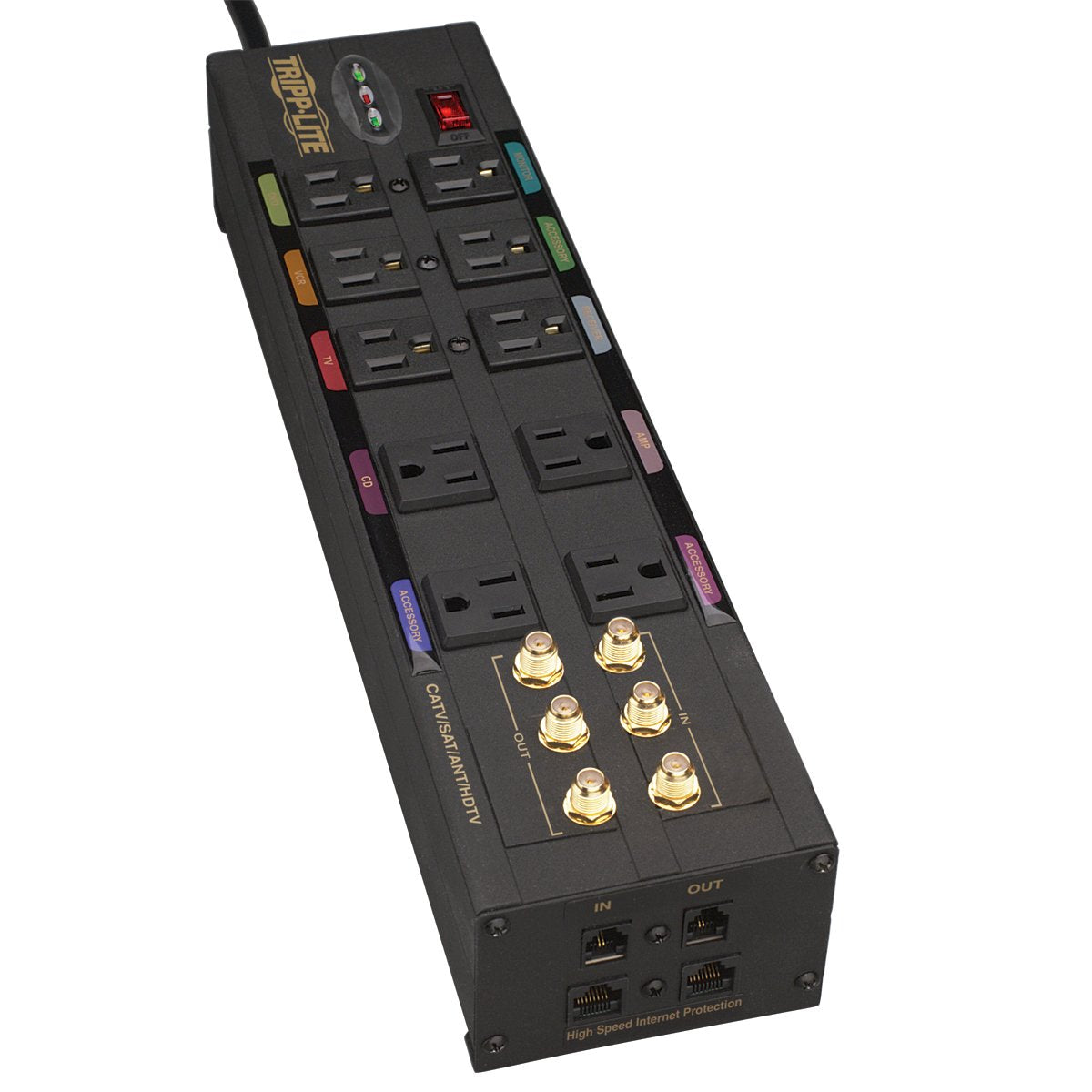 Surge Protector with 10 Outlets and 3840J Protection for Home