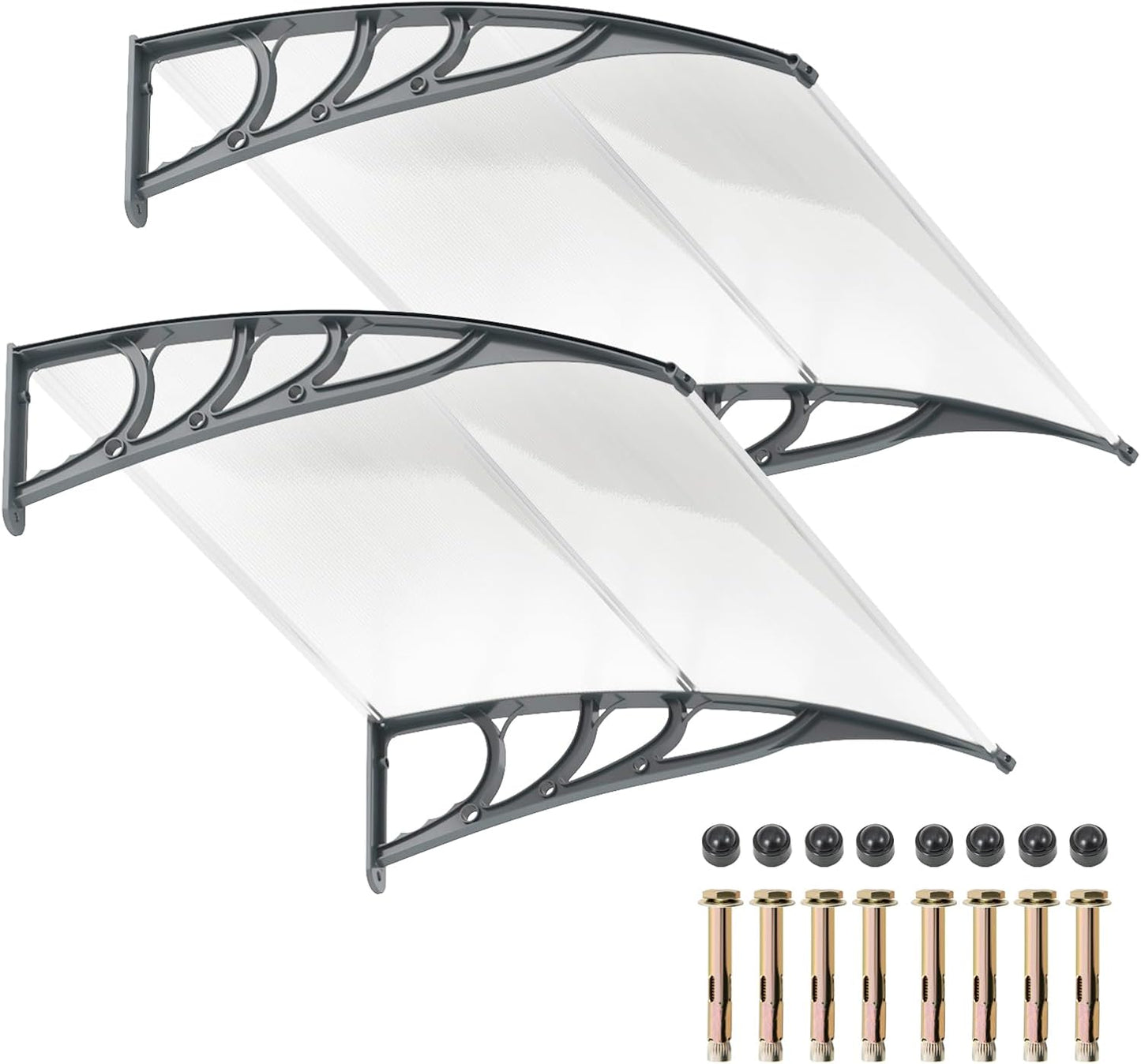 2 Pieces Window Awning Door Canopy for Sun Rain Snow Protection