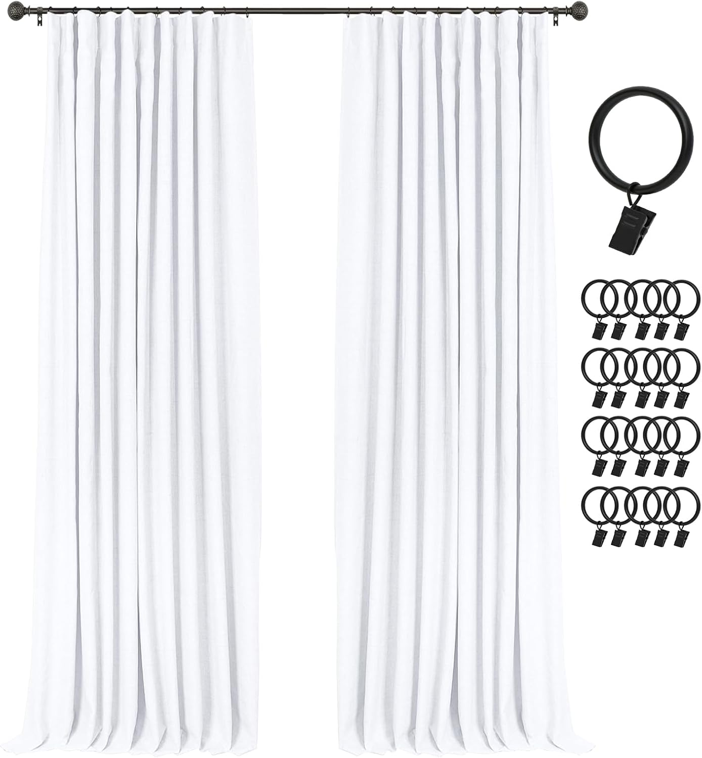 100% Blackout Curtains for Bedroom & Living Room - 90 Inch Long