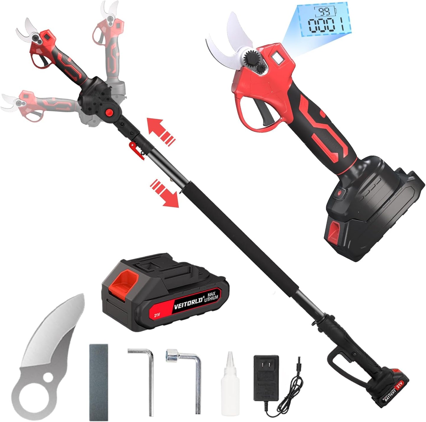 2-IN-1 Cordless Electric Pole Pruning Shears for Efficient Trimming