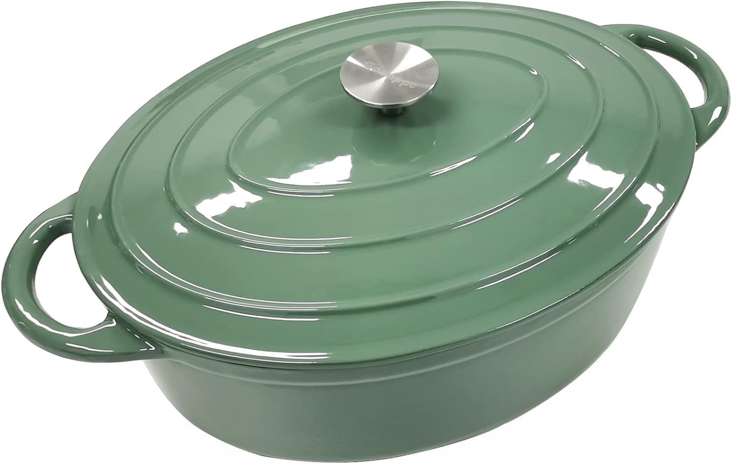 Enameled Cast Iron Oval Dutch Oven for Braising and Baking