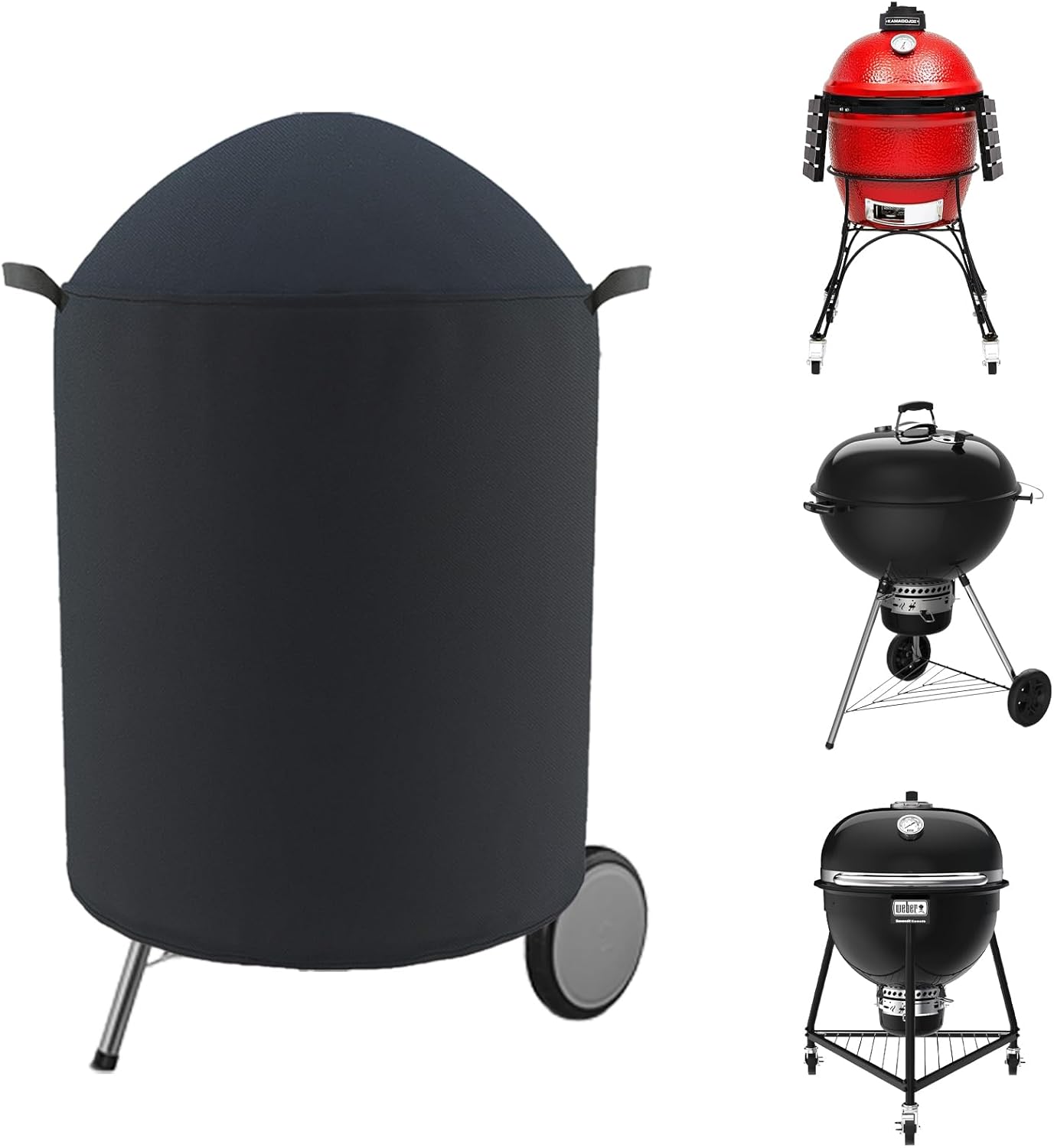 Large Grill Cover for Weber and Kamado Joe Grills with Storage Bag