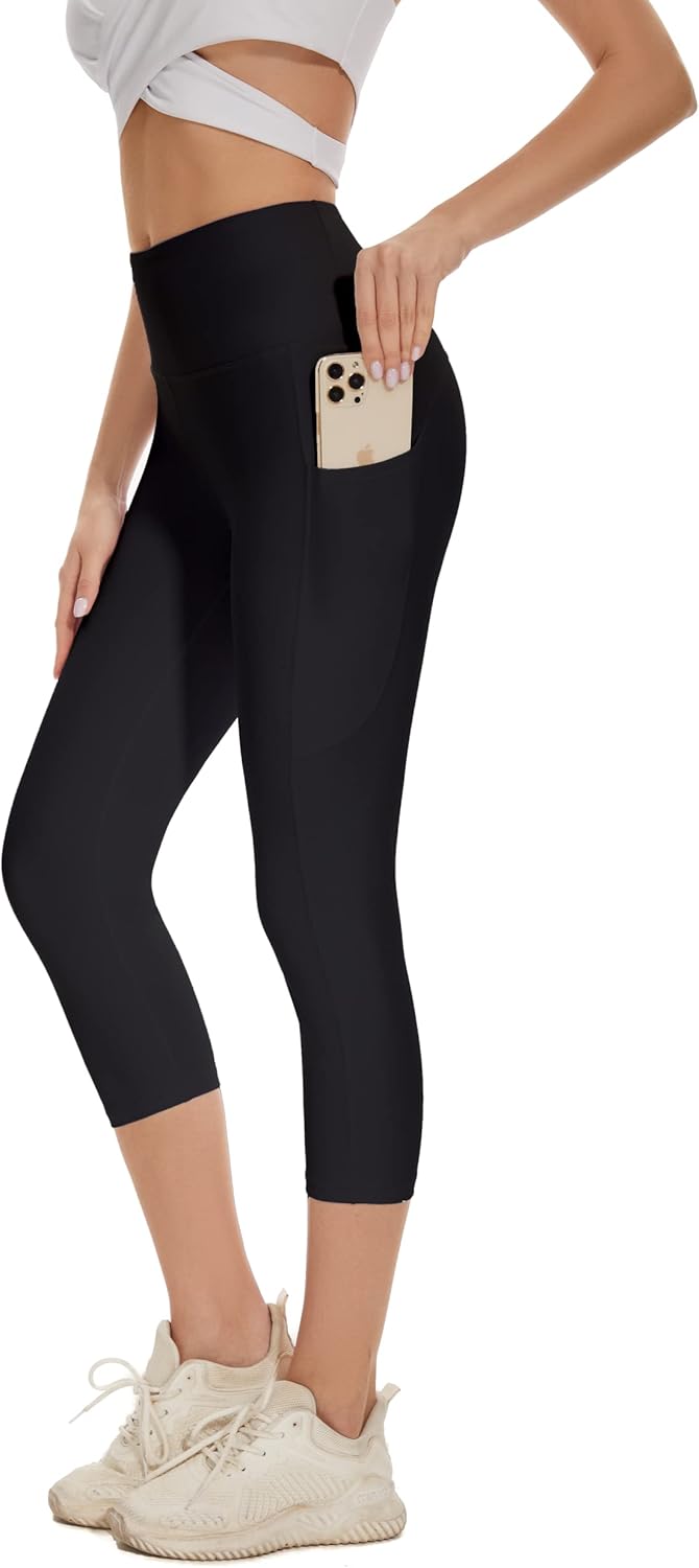 RAYPOSE Plus Size Capri Leggings: Pockets for Active Women