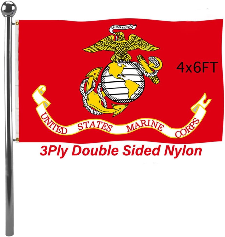 Durable 4x6 US Marine Corps Flag for Outdoor Use - Heavy Duty
