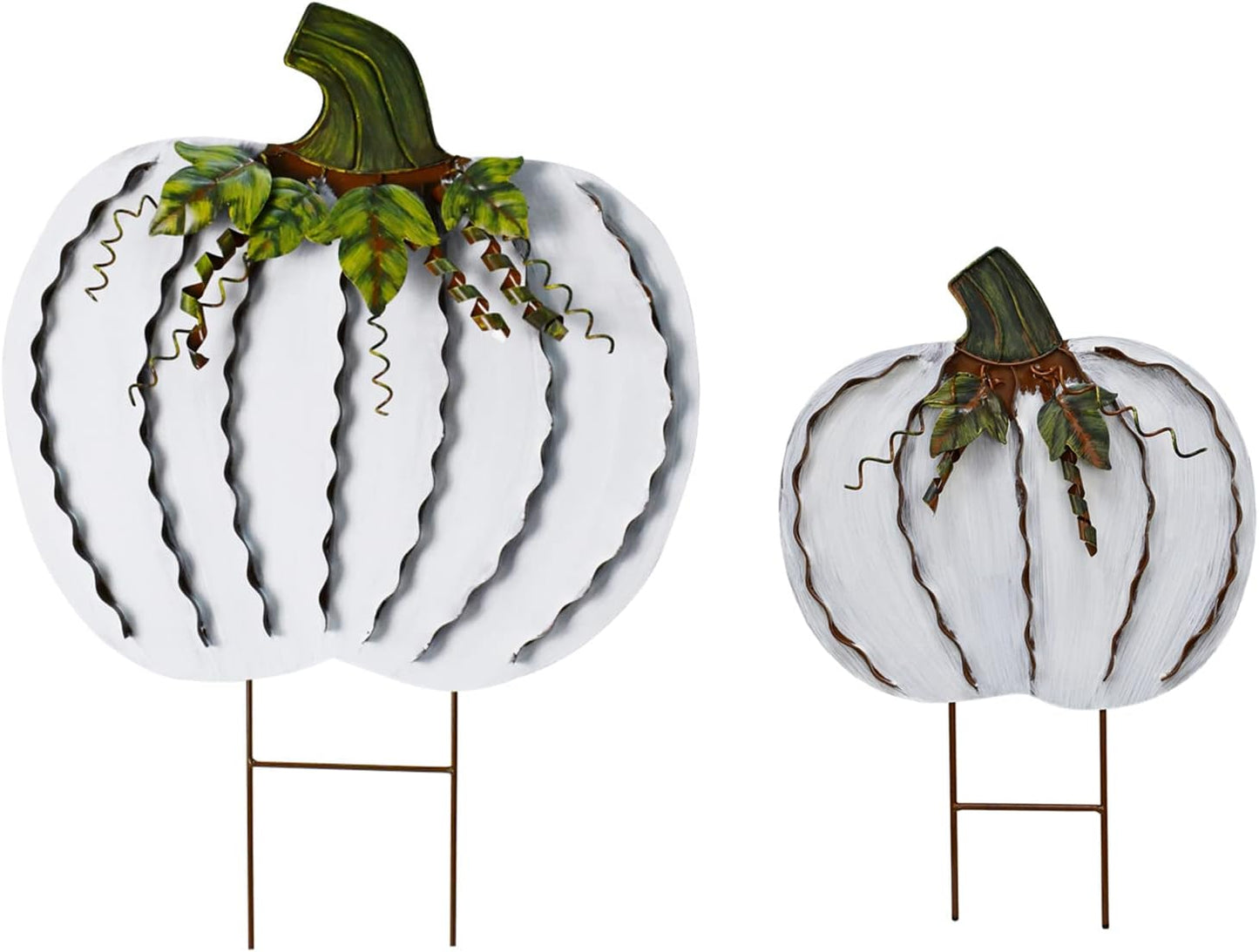 Veclotch Pumpkin Garden Stake Metal Yard Sign for Fall Decor