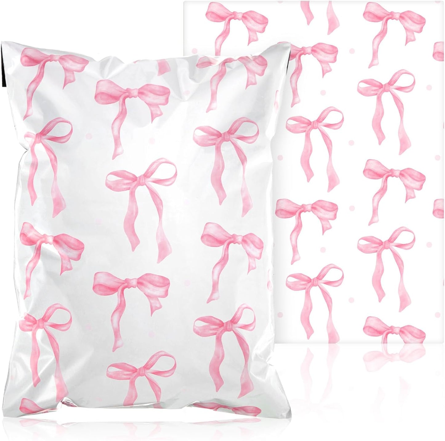 200 Pcs Pink Coquette Bow Poly Mailers for Shipping Needs