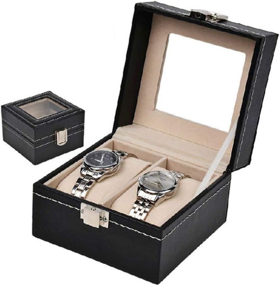 Teensery Black Leather Watch Box - Stylish Storage