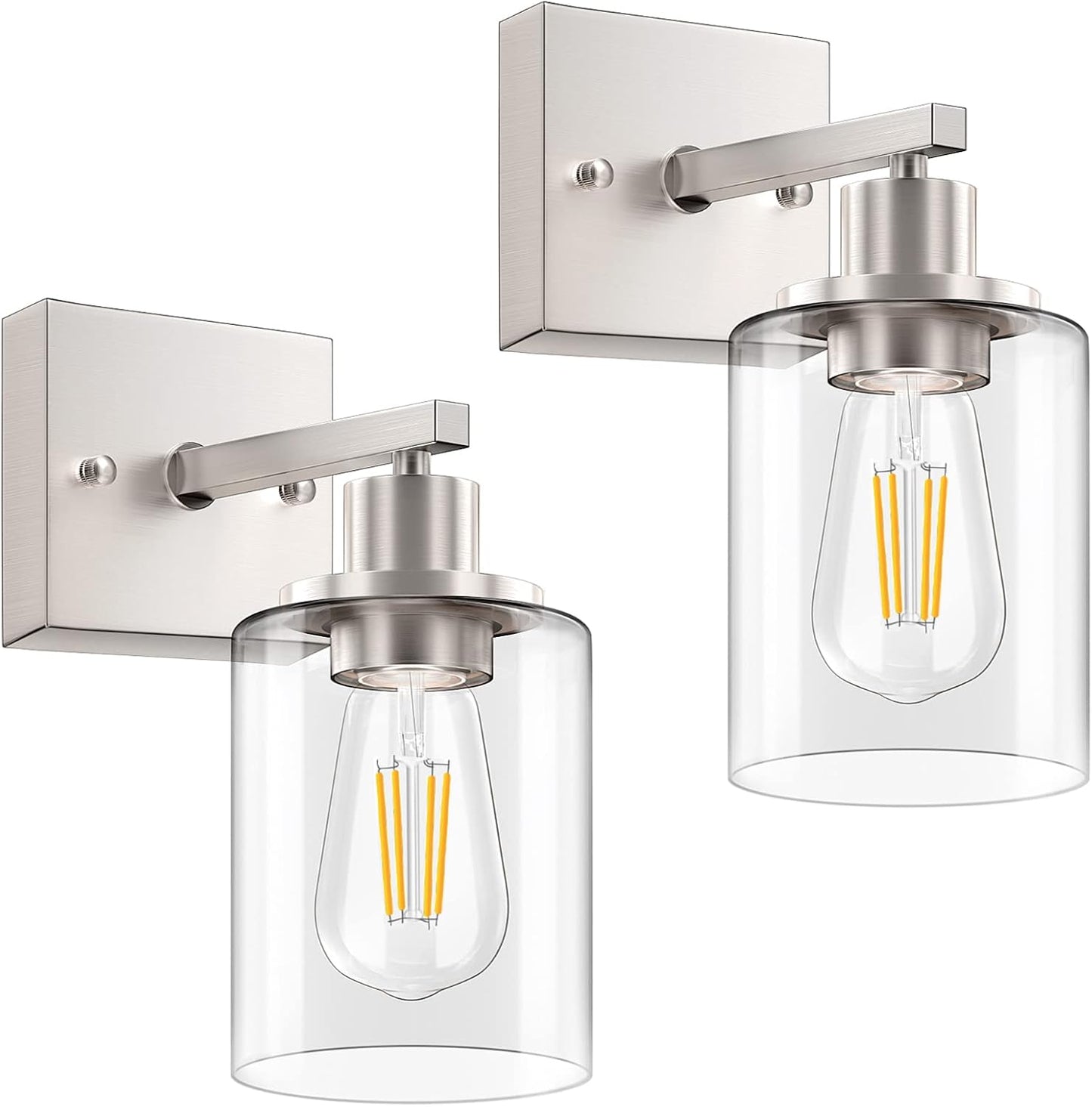 Modern Brushed Nickel Wall Sconces Set of Two for Any Room