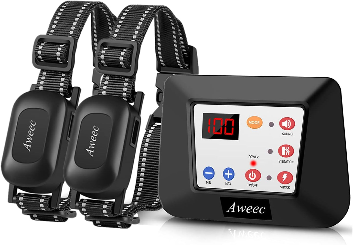 2 Dog Electric Wireless Fence & Training Collar Set by Aweec