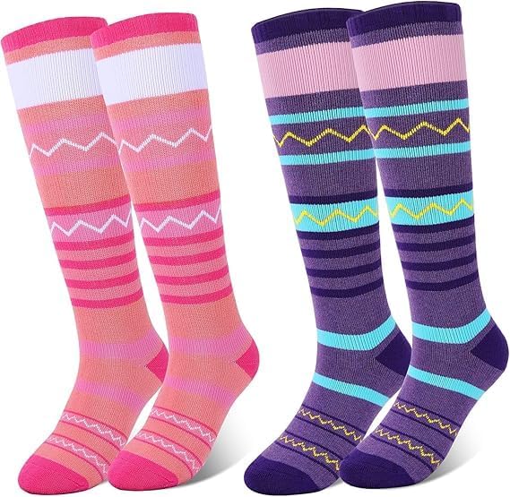 KUYOU Kids Ski Socks - Cozy Knee-High Warmth