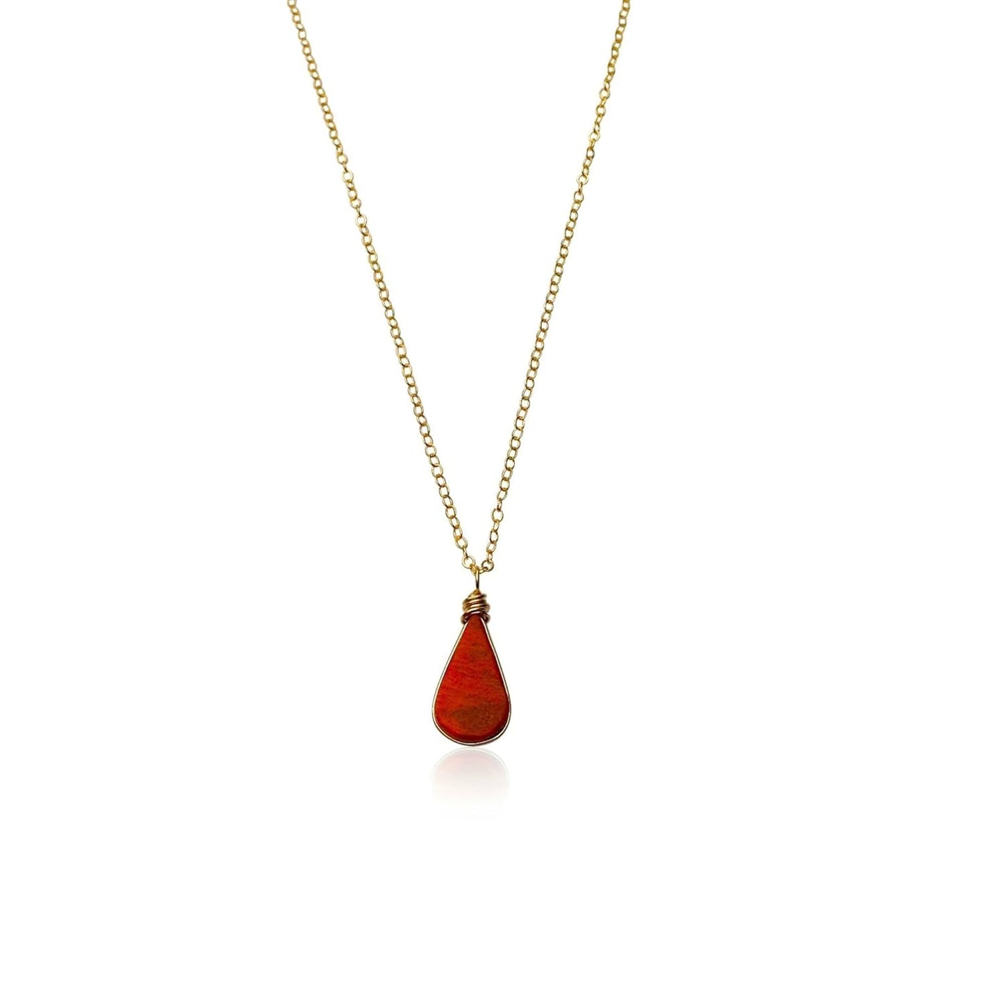 Jasper Necklace for Women in 14K Gold Fill - Handmade Gemstone