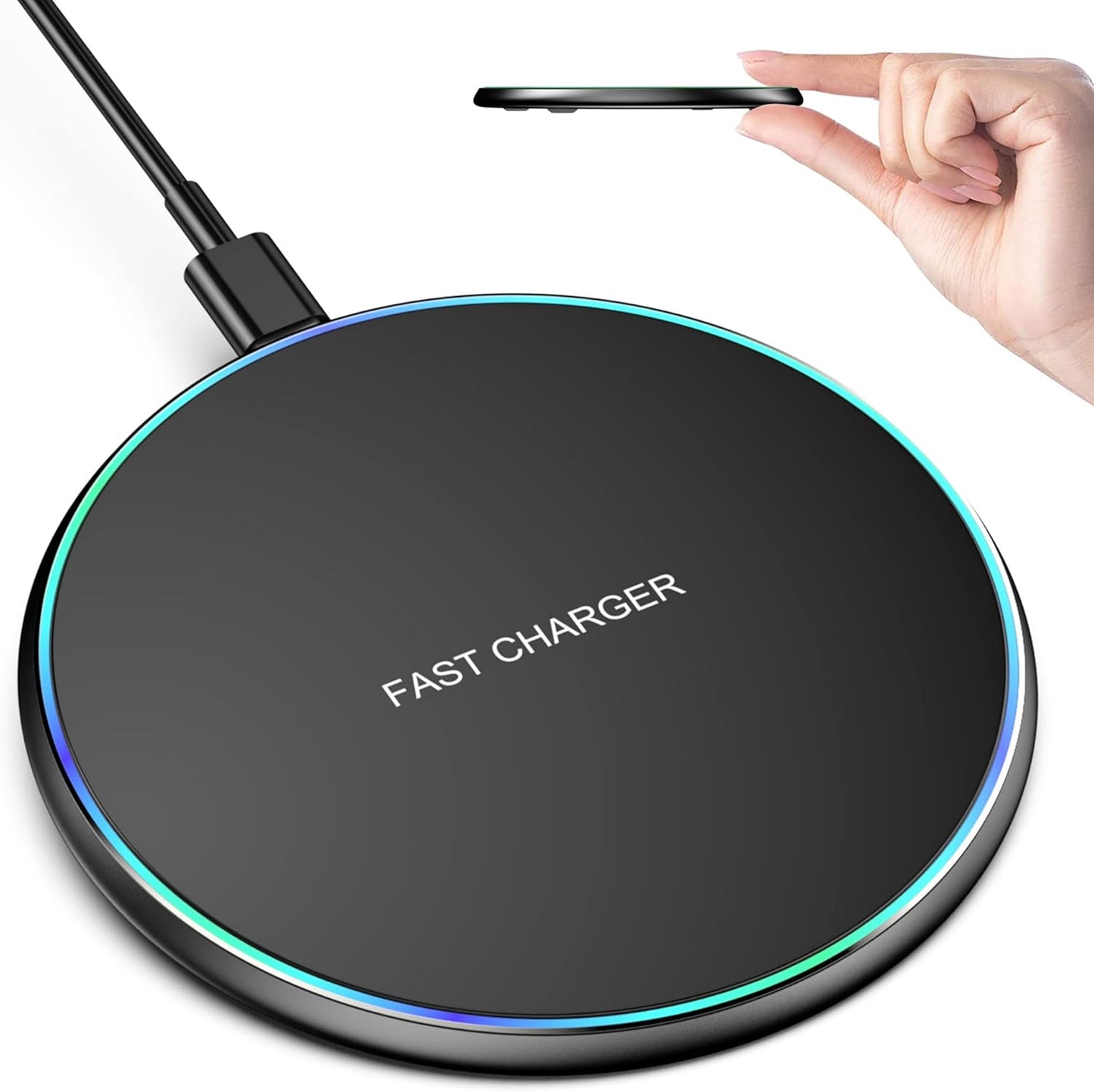 15W Fast Wireless Charger for iPhone 16 to 11 Pro Max & Samsung S23 to S10