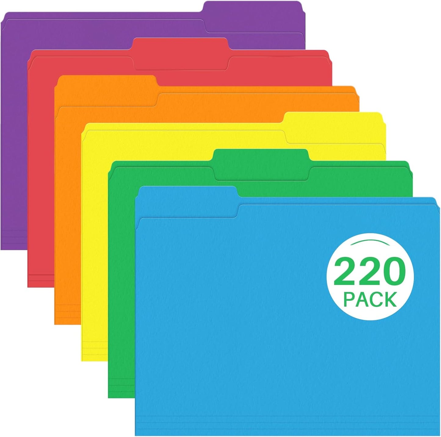 PANDRI 220 Pack Colorful File Folders - Organize Effortlessly!